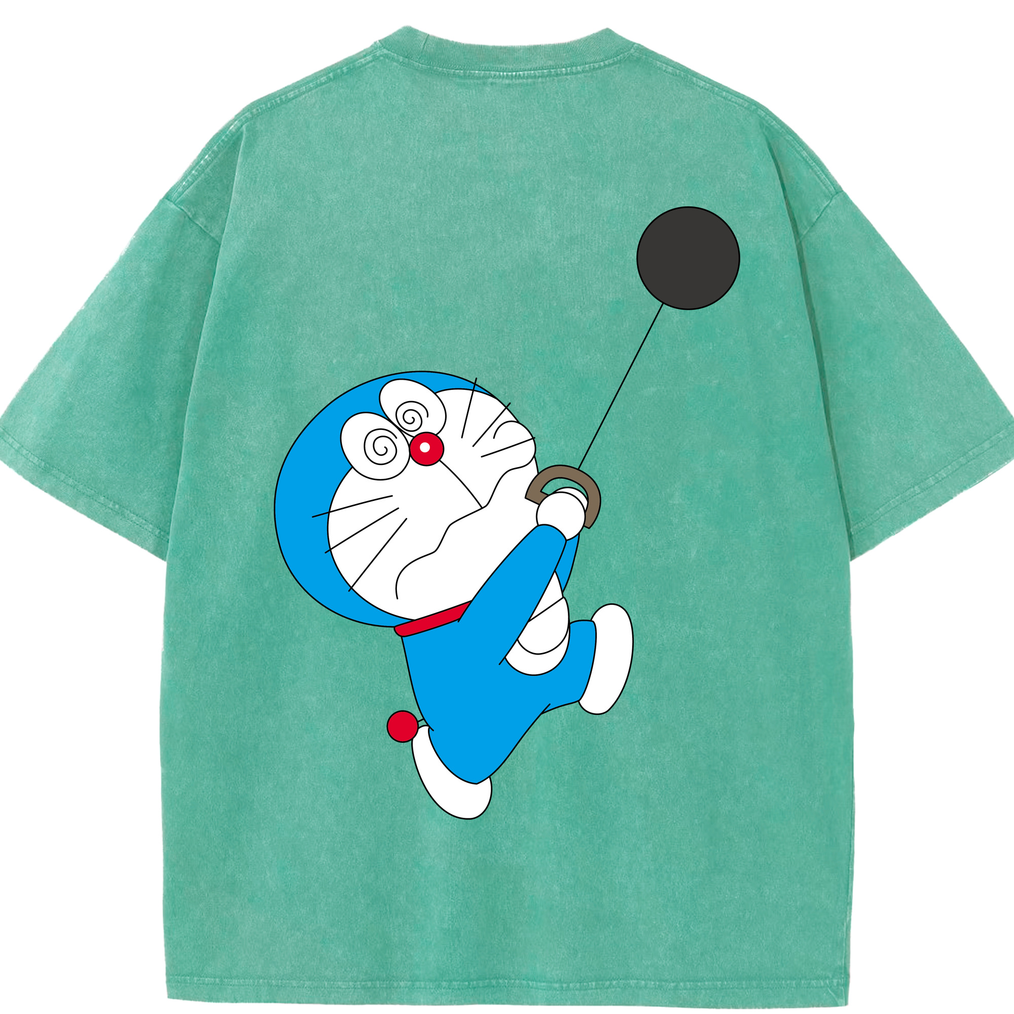 （画像用） ドラえもん Doraemon 綿100% ヴィンテージ風 半袖Tシャツ（背面プリント）